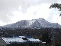 「昨夜の降雪」（We had snow last night in Hakone）